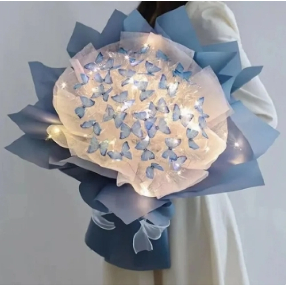 Creative Handmade Butterfly Bouquet Material Bag DIY Bride Wedding Decor Flower Material Package Romantic Valentine's Day Gifts
