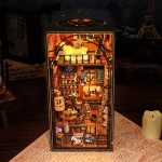 DIY Book Nook Kit Wooden Doll House 3D Puzzle Assembly Model Construction Bookshelf Insert Decoration With Furniture Dollhouse