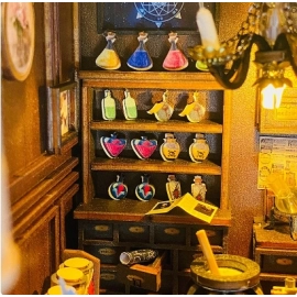 DIY Book Nook Kit Wooden Doll House 3D Puzzle Assembly Model Construction Bookshelf Insert Decoration With Furniture Dollhouse