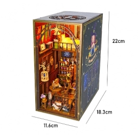 DIY Book Nook Kit Wooden Doll House 3D Puzzle Assembly Model Construction Bookshelf Insert Decoration With Furniture Dollhouse