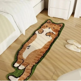 Non-Slip Long Floor Mat Fluffy Soft Bedroom Bedside Rugs Nordic Cartoon Carpet for Kids Room Bathroom Living Room Home Decor