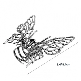 Butterfly Hair Clip Bright Silver Cross Geometric Hairpin Rose Flower Hair Claw Woman Girls Styling Barrette Headdress
